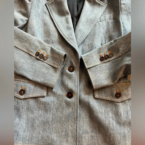 FRAME The Femme Denim Blazer Size 6 - Picture 8 of 14